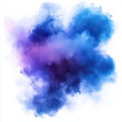 Abstract explosion of vibrant blue, purple, and pink hues.  A swirling cloud of color against a white background