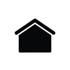 Simple black and white house icon symbolizing home, real estate, and housing concepts