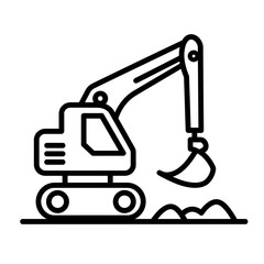 Naklejka premium Excavator digging on construction site for oil pipeline excavation 