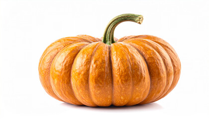 Obraz premium Fresh Orange Pumpkin on White Background – Minimal Fall Vegetable Concept