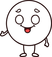 cute cartoon golf ball character silhouette