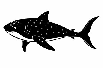 whale shark sihouette black vector