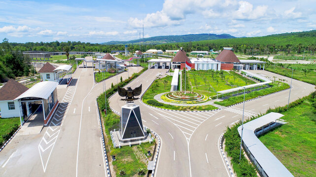 The grandeur of the Indonesian State Border Crossing Post Motamasin between RI - RDTL. In Indonesian, Pos Lintas Batas Negara (PLBN).