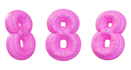 pink number 8 balloon 3D graphic