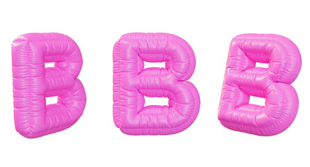 pink alphabet B balloon 3D graphic