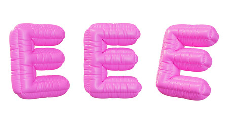 pink alphabet E balloon 3D graphic