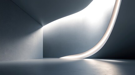 Modern, minimalist interior, light-filled space.  