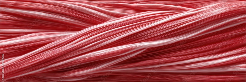 Aufkleber stylized representation of muscle fiber patterns in vibrant red tones showcasing intricate textures 