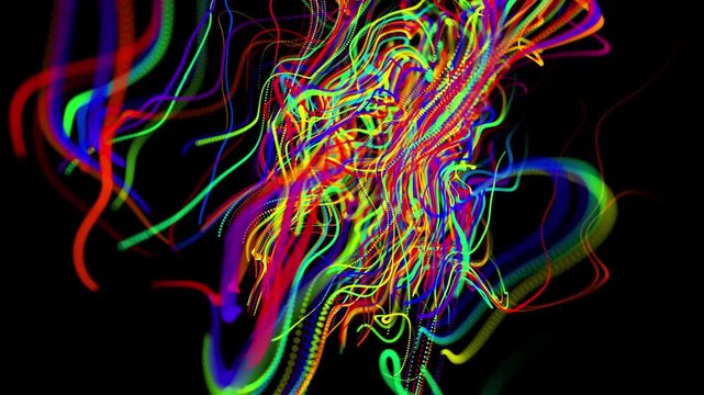 Energy Vortex: Abstract 4K Loop with Colorful Light Streaks