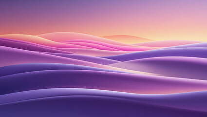 Smooth Abstract Wavy Layers in Purple, Pink, and Peach, Modern 3D Background Design