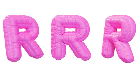 pink alphabet R balloon 3D graphic