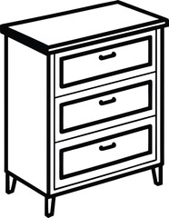 cabinet with drawers silhouette