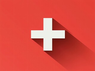 Fototapeta premium Plus Sign Red Background