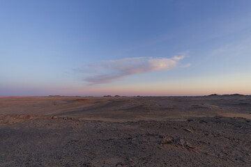 Sunset colors in the Valley of Agabat, Egypt