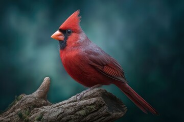 Majestic Northern Cardinal: A Serene Portrait in Moody Hues