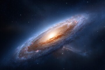 Obraz premium Spiral Galaxy: Celestial Swirl of Cosmic Dust and Light