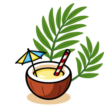 Kokosdrink Pina Colada Palmenbl&auml;tter