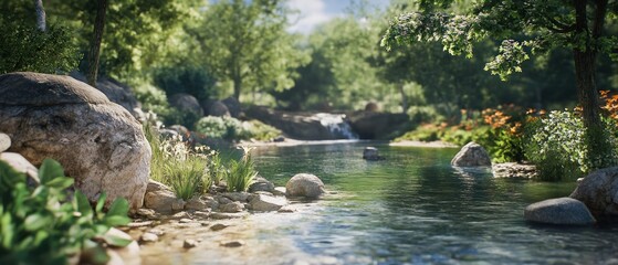 Obraz premium Serene forest stream