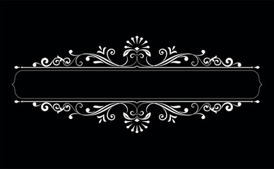 Vintage black and white element. Graphic vector design. Damask graphic ornament