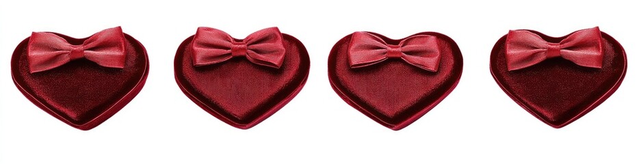 Heart-shaped gift boxes with bows