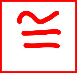 hand drawn math symbols congruent with, red math symbols in doodle style