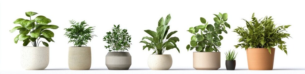 Collection of potted plants in various styles