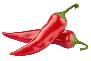 Küchenrückwand glas motiv Scharfe Chili-pfeffer red hot chili peppers isolated on white background  © Studio