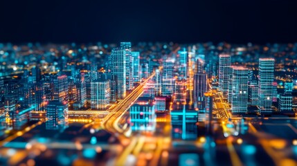 Vibrant Digital Visualization of Data Trends in Urban Landscape