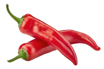 Küchenrückwand glas motiv Scharfe Chili-pfeffer red hot chili peppers isolated on white background  © Studio