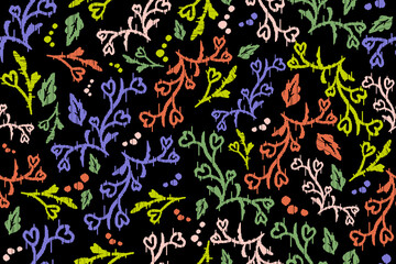 Ikat leaves vintage design embroidary seamless pattern on background vector illustration.Ikat ethnic oriental embroidery traditional.Indian Ikat pattern Aztec style retro. design for texture,fabric.