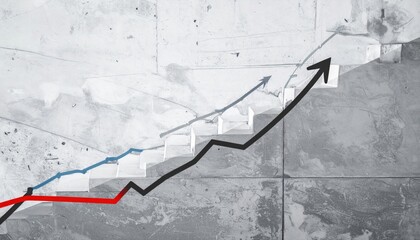 Analyzing financial growth trends business sector infographic corporate environment aerial view investment insights