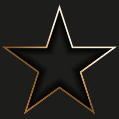 Luxury star Frame template design. Cut paper Golden star with empty space for text. Luxury vector illustration for postcard banner flyer. EPS 10