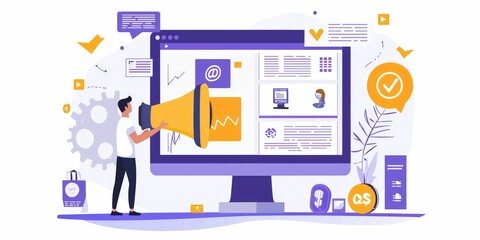 Fototapeta premium Digital marketing professional adjusting online ads to target specific customer segments