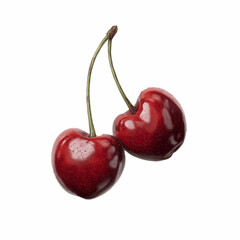 Two Cherries Forming a Heart Shape