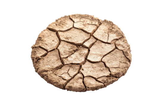 Cracked Earth: A Visual Representation of Drought . Transparent background PNG