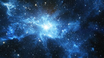 Fototapeta premium A cluster of young, bright stars