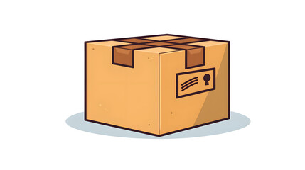 Professional Fast Delivery Cardboard Box Cargo Vector Illustration