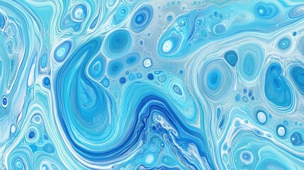 Abstract swirling patterns in light blue and white colors.