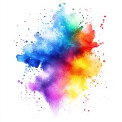 Vibrant explosion of color, with splatters and dots in a spectrum of hues