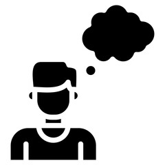 thinking glyph icon