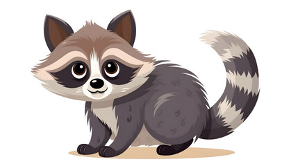 Obraz premium Cute Raccoon Wild Animal Icon Cartoon Vector for Designs and Kids Illustrations