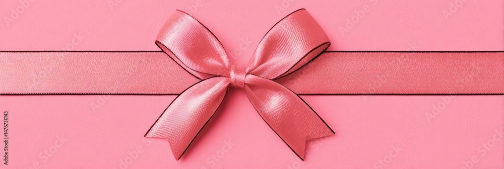 Leinwandbilder bow ribbon design on soft pink background creates an elegant and minimalistic decorative element per