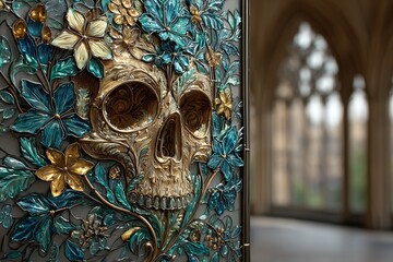 detail of a mosaic in the alhambra granada