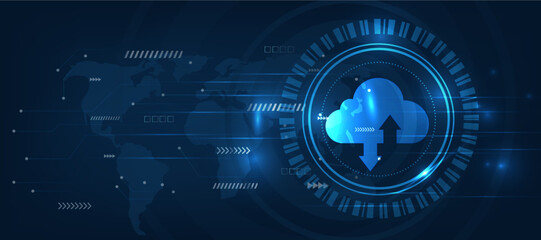 artificial intelligence, gear, icon futuristic modern cyber background	
