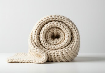Cozy rolled blanket with soft texture perfect for winter warmth and modern home decor