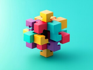 Obraz premium Colorful Puzzle Cube