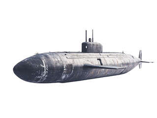 a submarine with a white background
