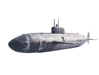 a submarine with a white background