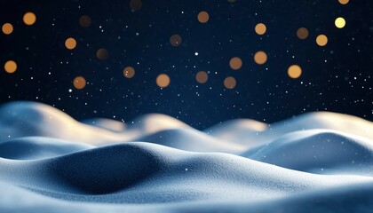 Fototapeta premium Snowy landscape with bokeh lights
