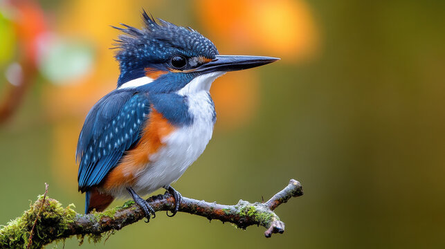 Vibrant kingfisher side view